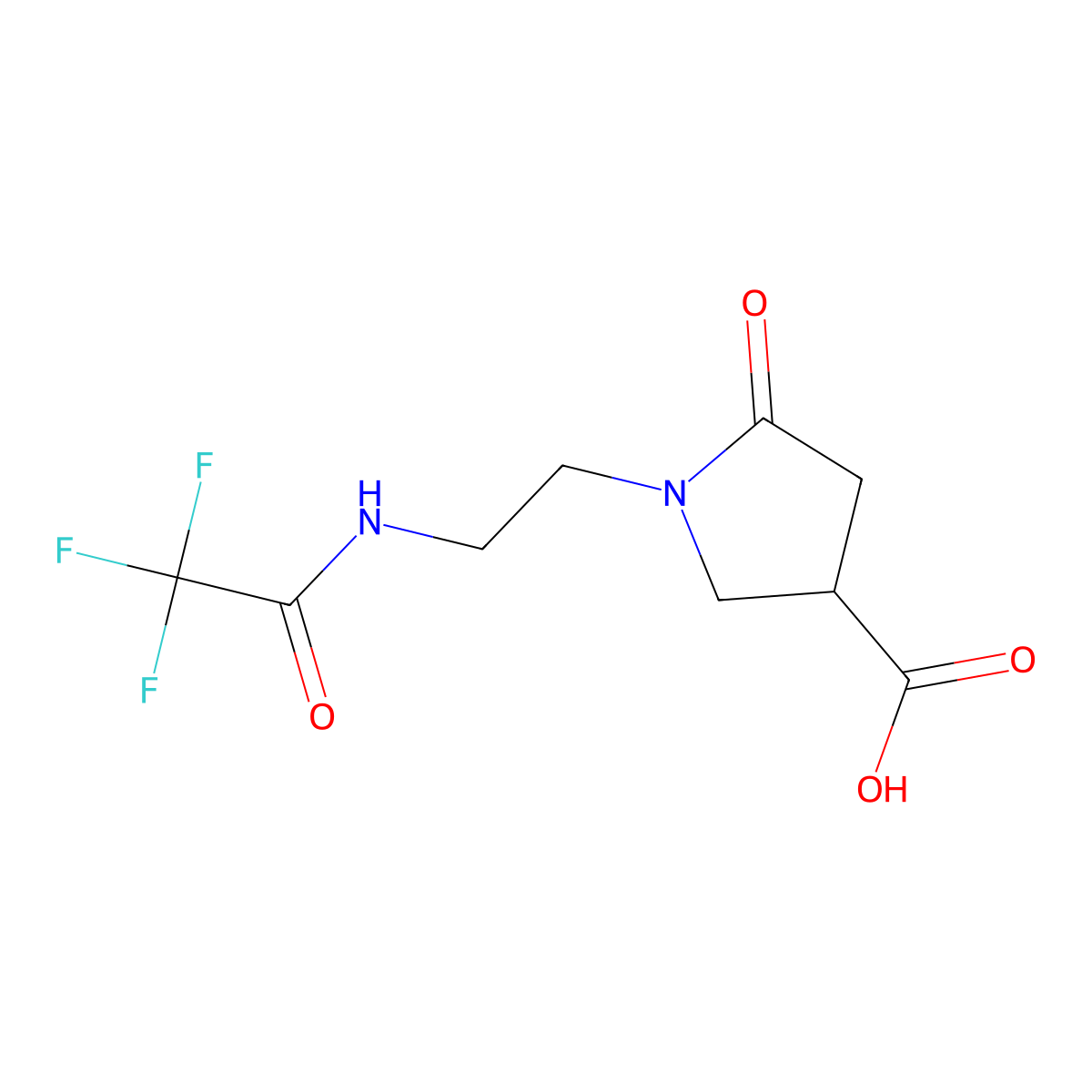 5-Oxo-1-[2-(trifluoroacetamido)ethyl]pyrrolidine-3-carboxylic acid molecular structure, CAS 2757953-02-7