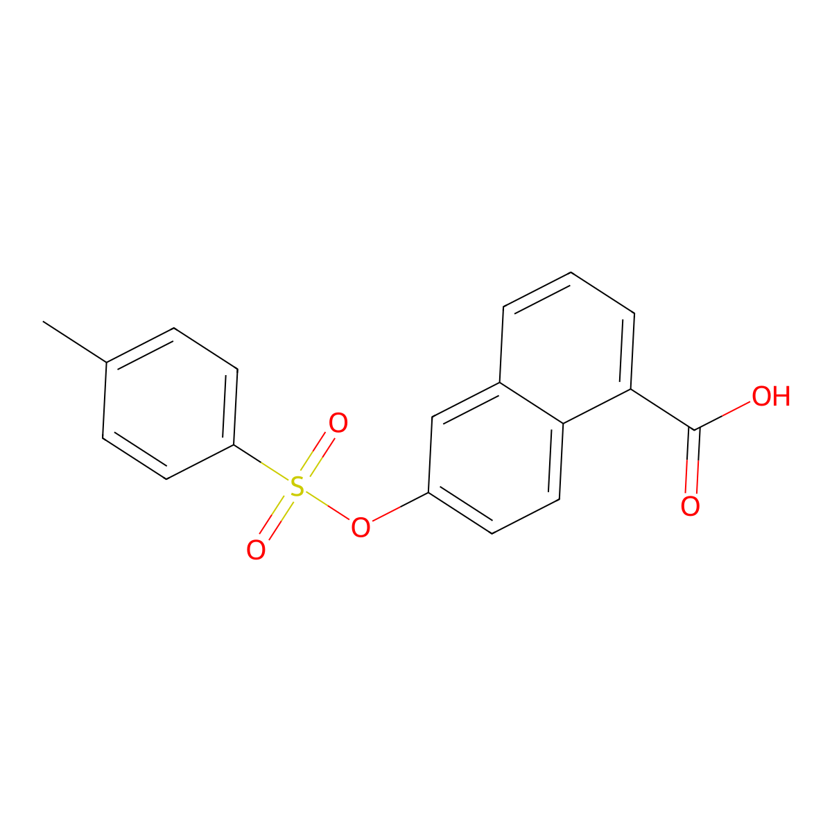 6-[(4-Methylbenzenesulfonyl)oxy]naphthalene-1-carboxylic acid molecular structure, CAS 2757954-76-8