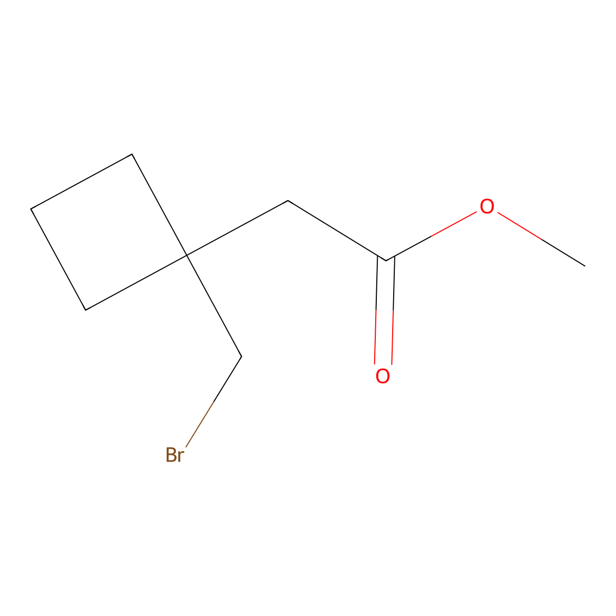 Methyl 2-[1-(bromomethyl)cyclobutyl]acetate molecular structure, CAS 2757954-79-1