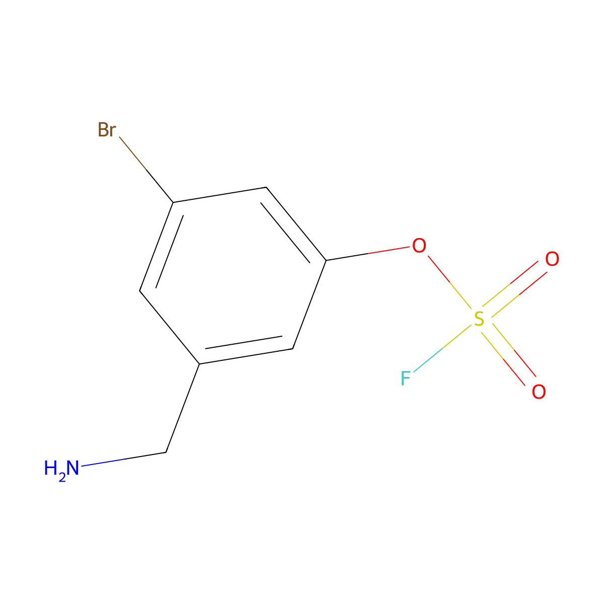3-(Aminomethyl)-5-bromophenyl sulfurofluoridate molecular structure, CAS 2757954-80-4