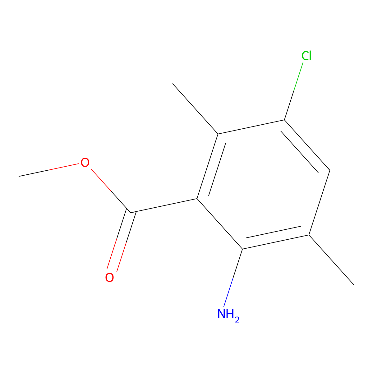 Methyl 2-amino-5-chloro-3,6-dimethylbenzoate molecular structure, CAS 2757954-81-5