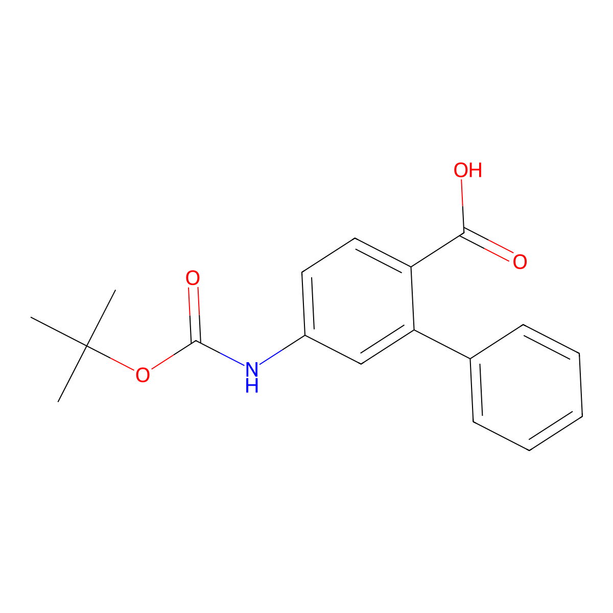 5-{[(Tert-butoxy)carbonyl]amino}-[1,1'-biphenyl]-2-carboxylic acid molecular structure, CAS 2757954-82-6