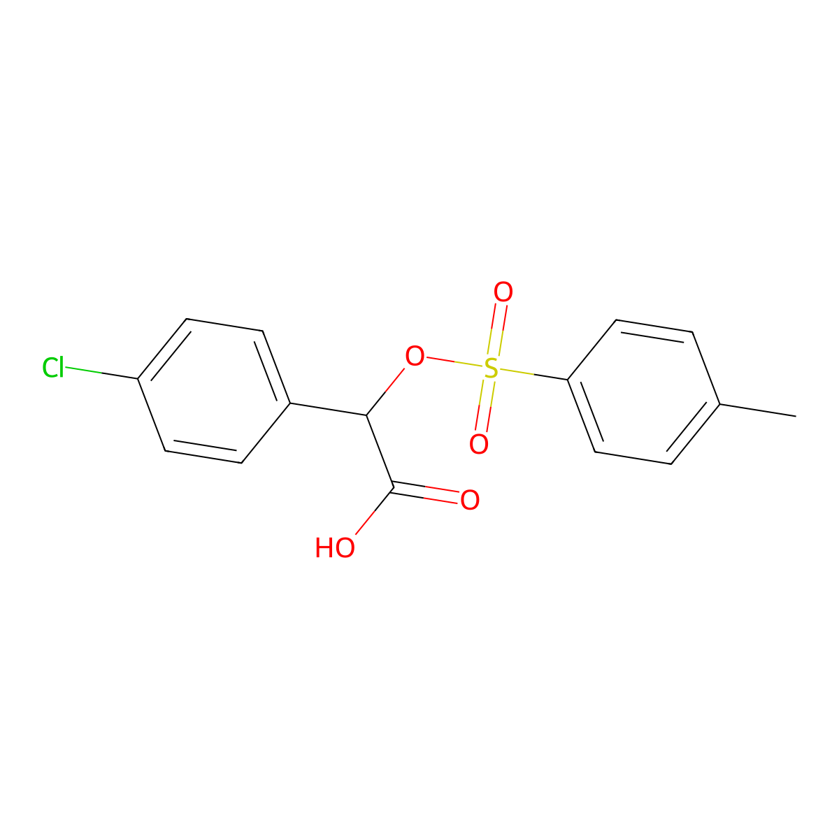 2-(4-Chlorophenyl)-2-[(4-methylbenzenesulfonyl)oxy]acetic acid molecular structure, CAS 2757954-86-0
