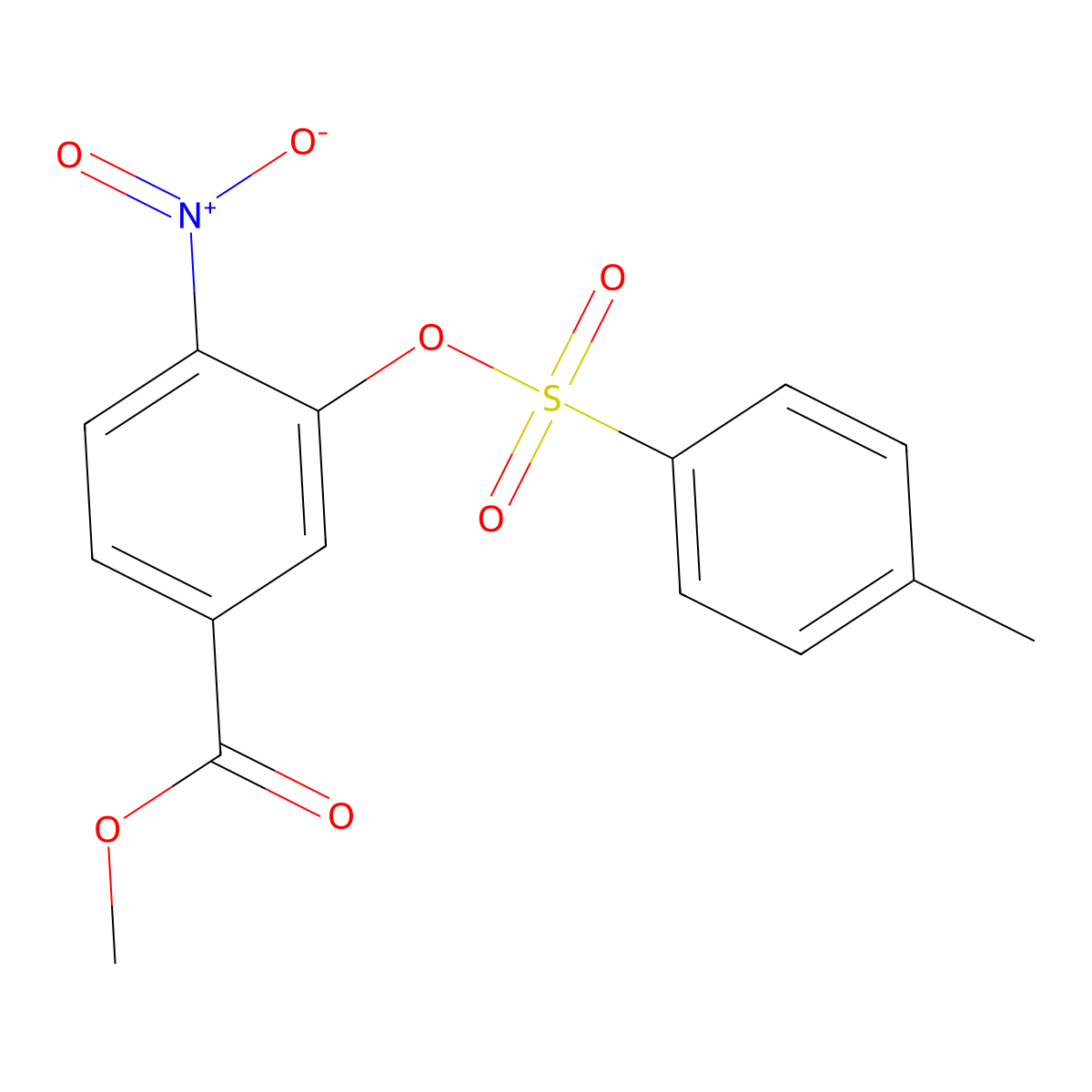 Methyl 3-[(4-methylbenzenesulfonyl)oxy]-4-nitrobenzoate molecular structure, CAS 2757954-96-2