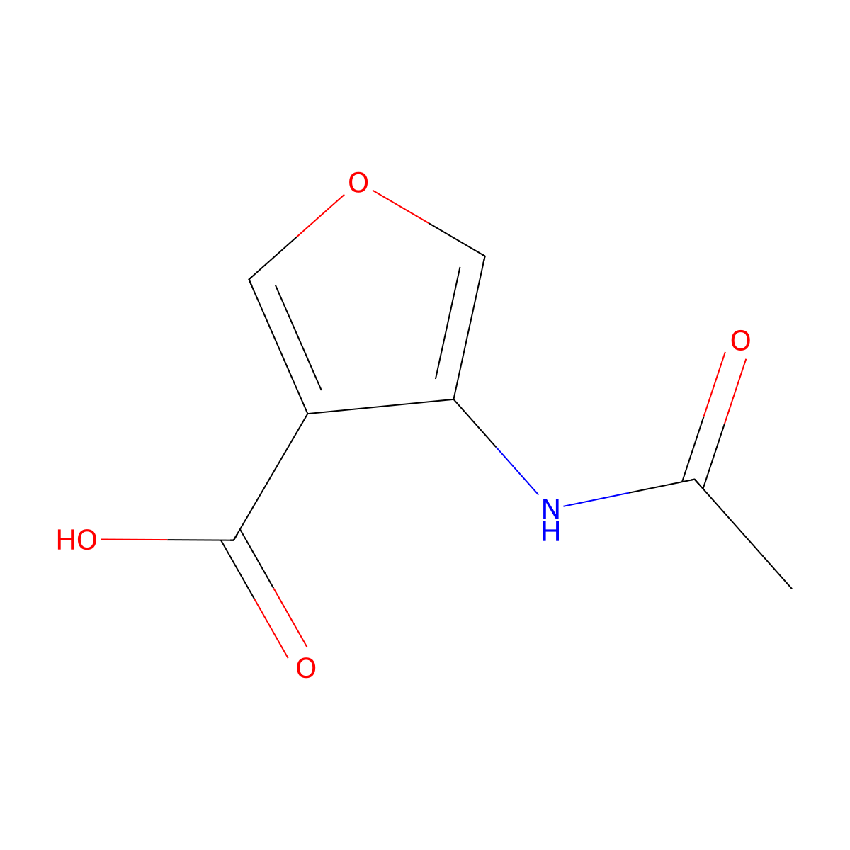 4-Acetamidofuran-3-carboxylic acid molecular structure, CAS 2757955-06-7