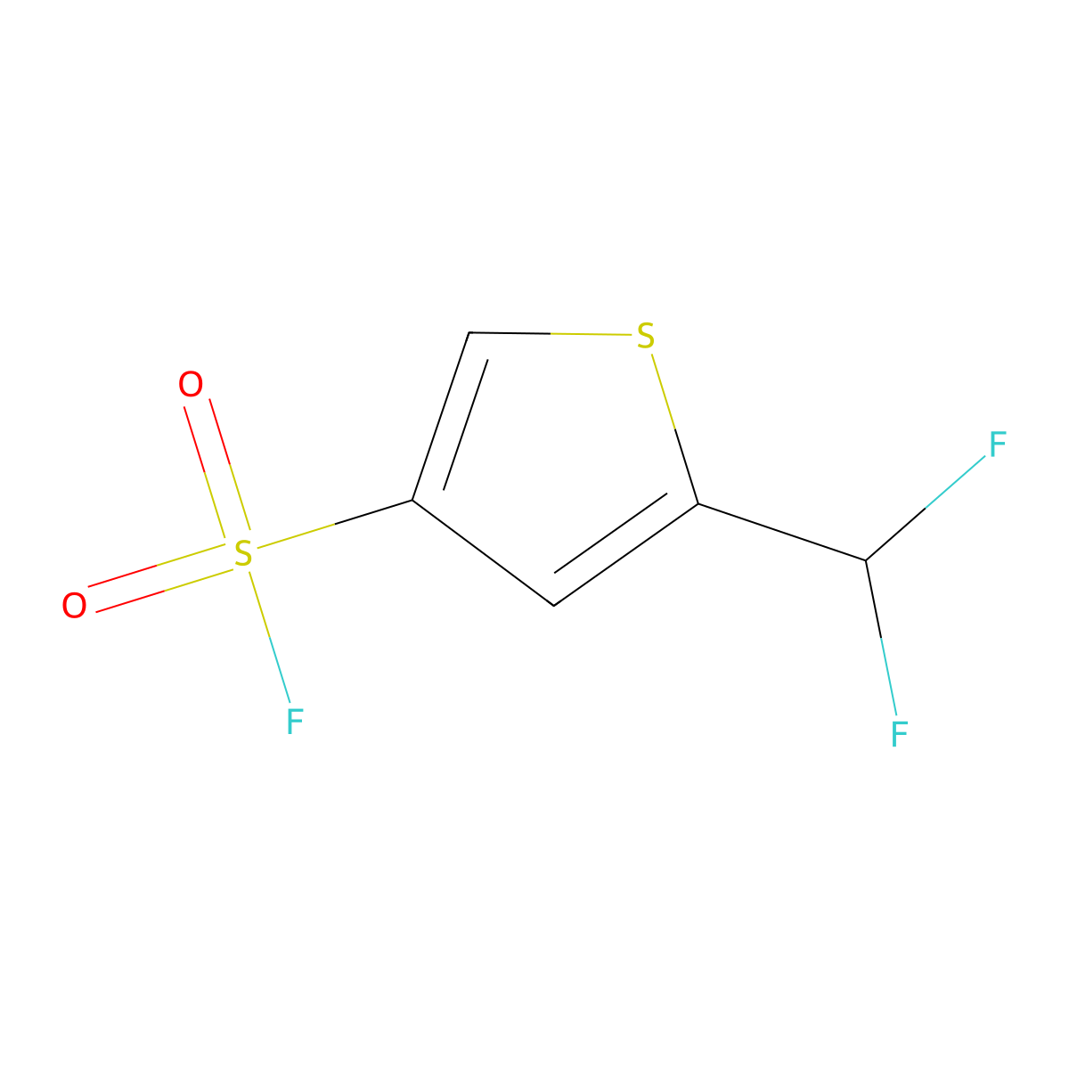 5-(Difluoromethyl)thiophene-3-sulfonyl fluoride molecular structure, CAS 2757955-11-4