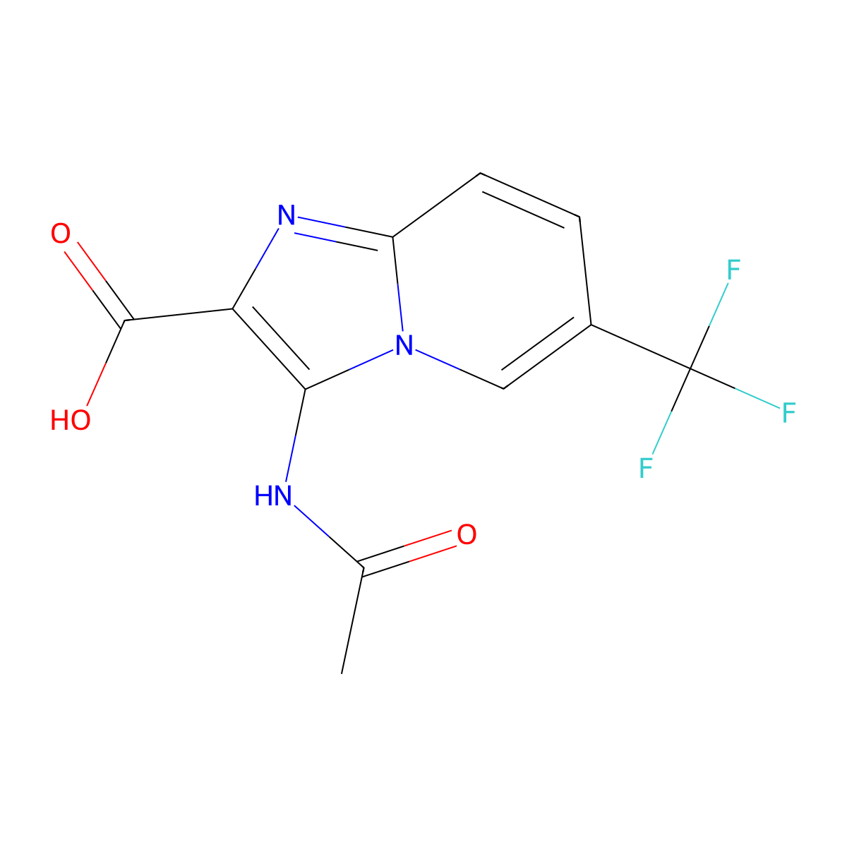 3-Acetamido-6-(trifluoromethyl)imidazo[1,2-a]pyridine-2-carboxylic acid molecular structure, CAS 2757955-12-5