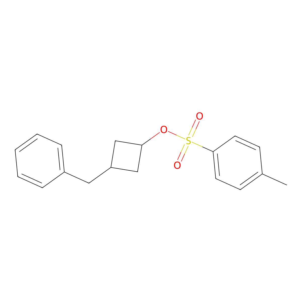 3-Benzylcyclobutyl 4-methylbenzene-1-sulfonate molecular structure, CAS 2757955-17-0