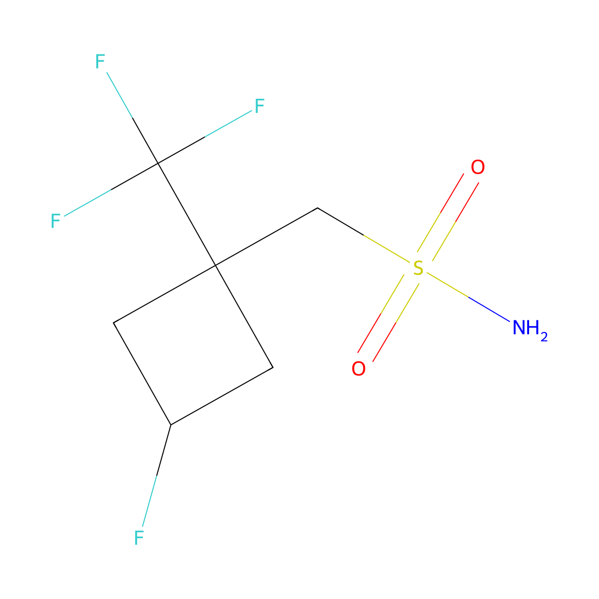 [3-Fluoro-1-(trifluoromethyl)cyclobutyl]methanesulfonamide molecular structure, CAS 2757955-18-1