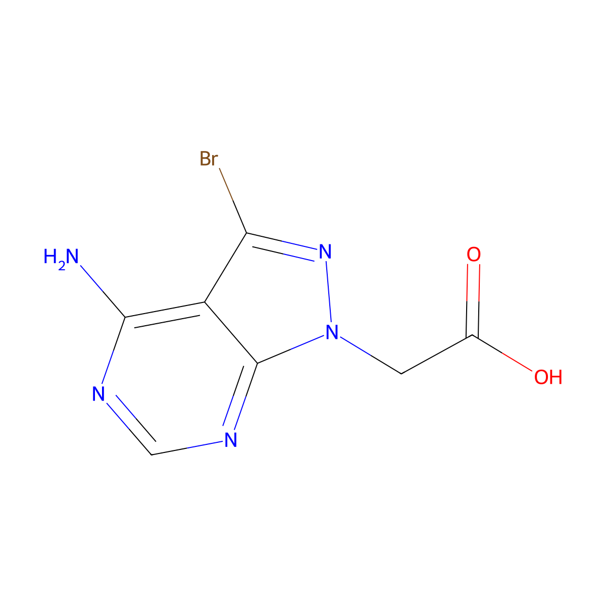 2-{4-amino-3-bromo-1H-pyrazolo[3,4-d]pyrimidin-1-yl}acetic acid molecular structure, CAS 2757955-22-7