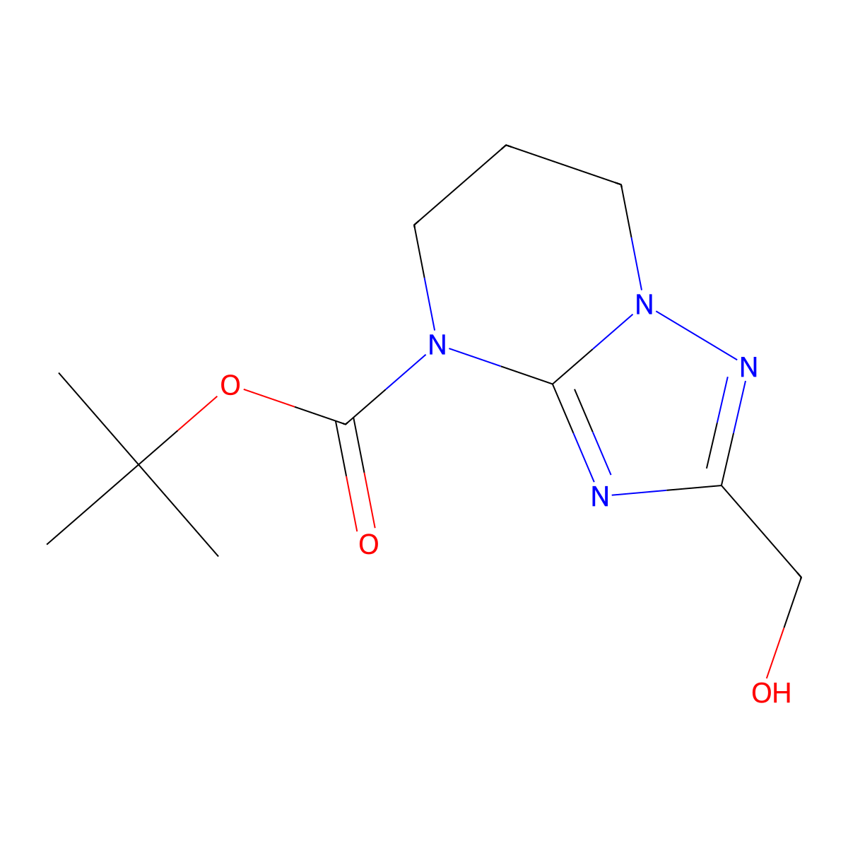 tert-butyl 2-(hydroxymethyl)-4H,5H,6H,7H-[1,2,4]triazolo[1,5-a]pyrimidine-4-carboxylate molecular structure, CAS 2757955-26-1