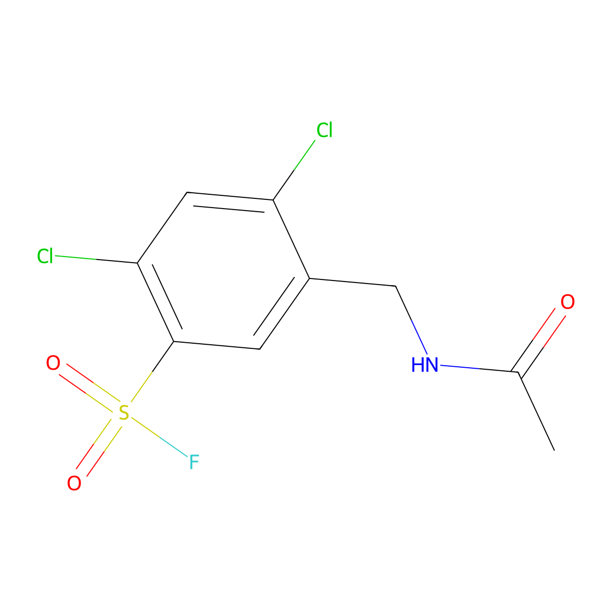 2,4-Dichloro-5-(acetamidomethyl)benzene-1-sulfonyl fluoride molecular structure, CAS 2757955-35-2