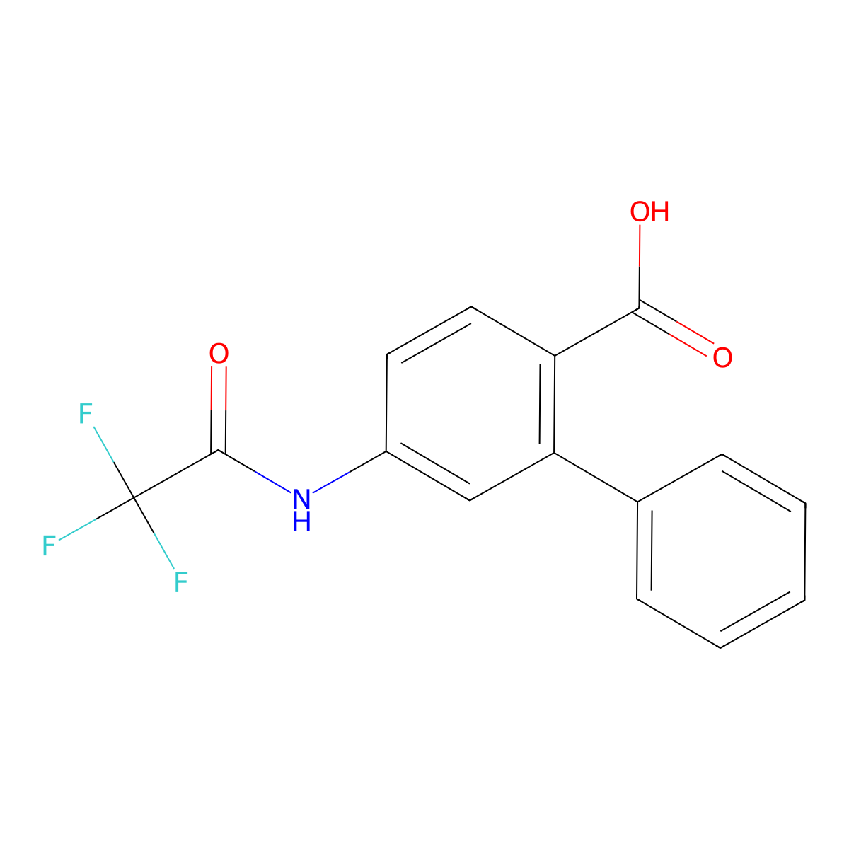 5-(2,2,2-Trifluoroacetamido)-[1,1'-biphenyl]-2-carboxylic acid molecular structure, CAS 2757955-36-3