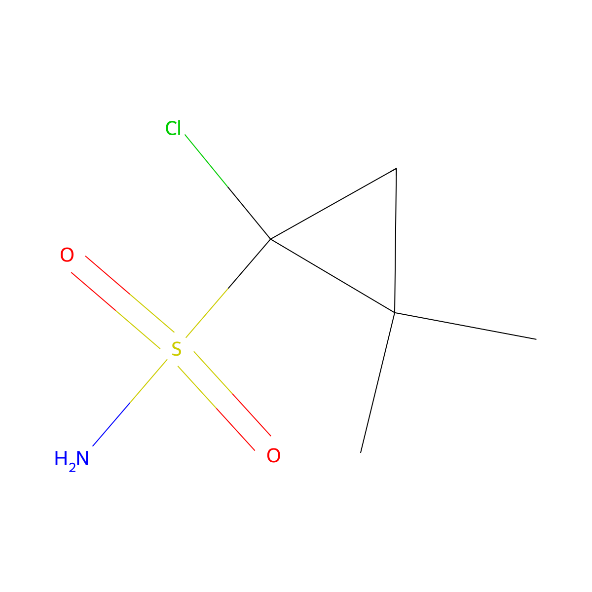 1-Chloro-2,2-dimethylcyclopropane-1-sulfonamide molecular structure, CAS 2757955-37-4