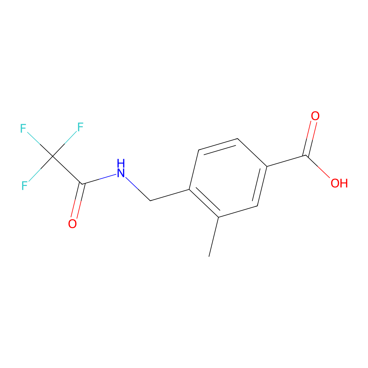 3-Methyl-4-[(2,2,2-trifluoroacetamido)methyl]benzoic acid molecular structure, CAS 2757955-38-5
