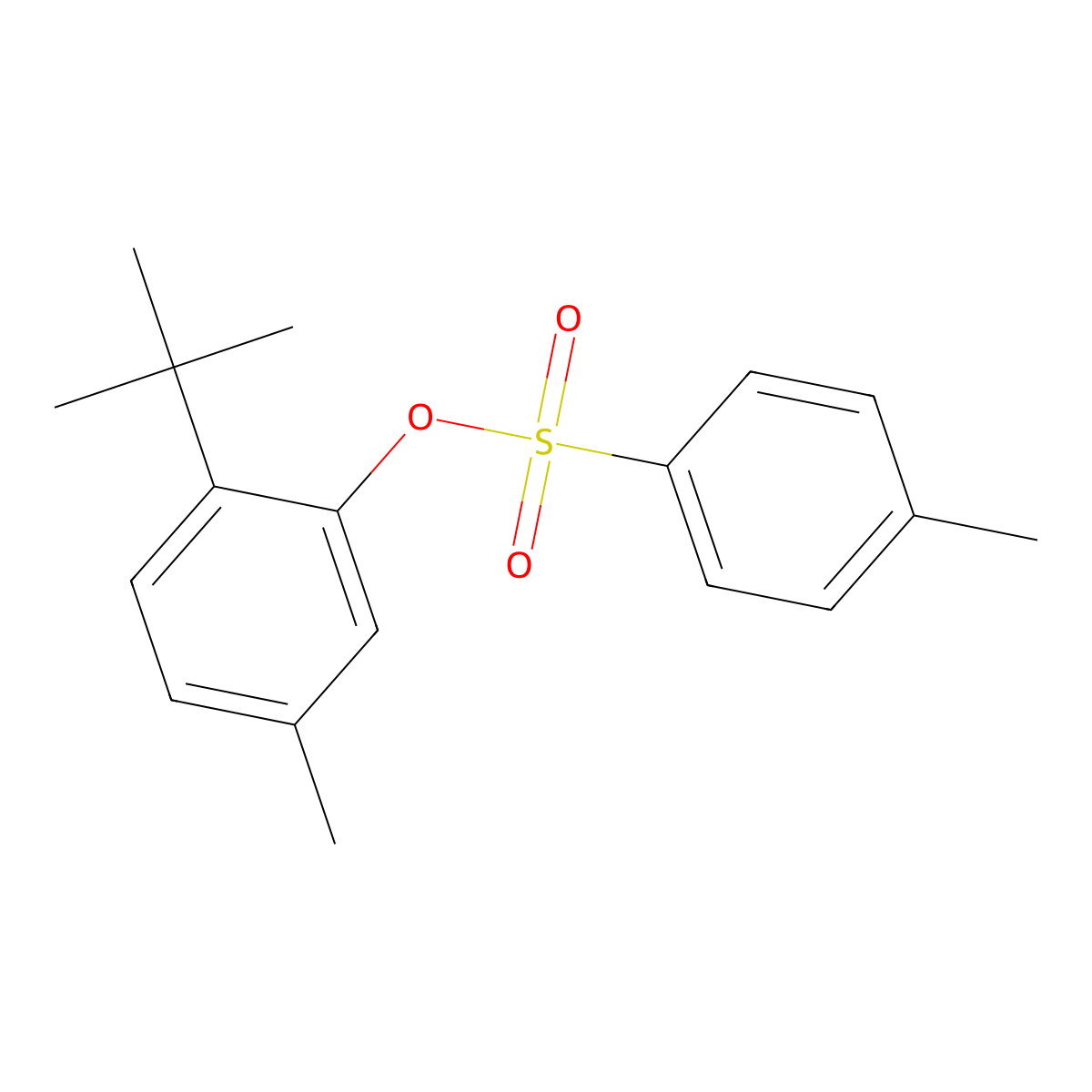 2-Tert-butyl-5-methylphenyl 4-methylbenzene-1-sulfonate molecular structure, CAS 2757955-47-6