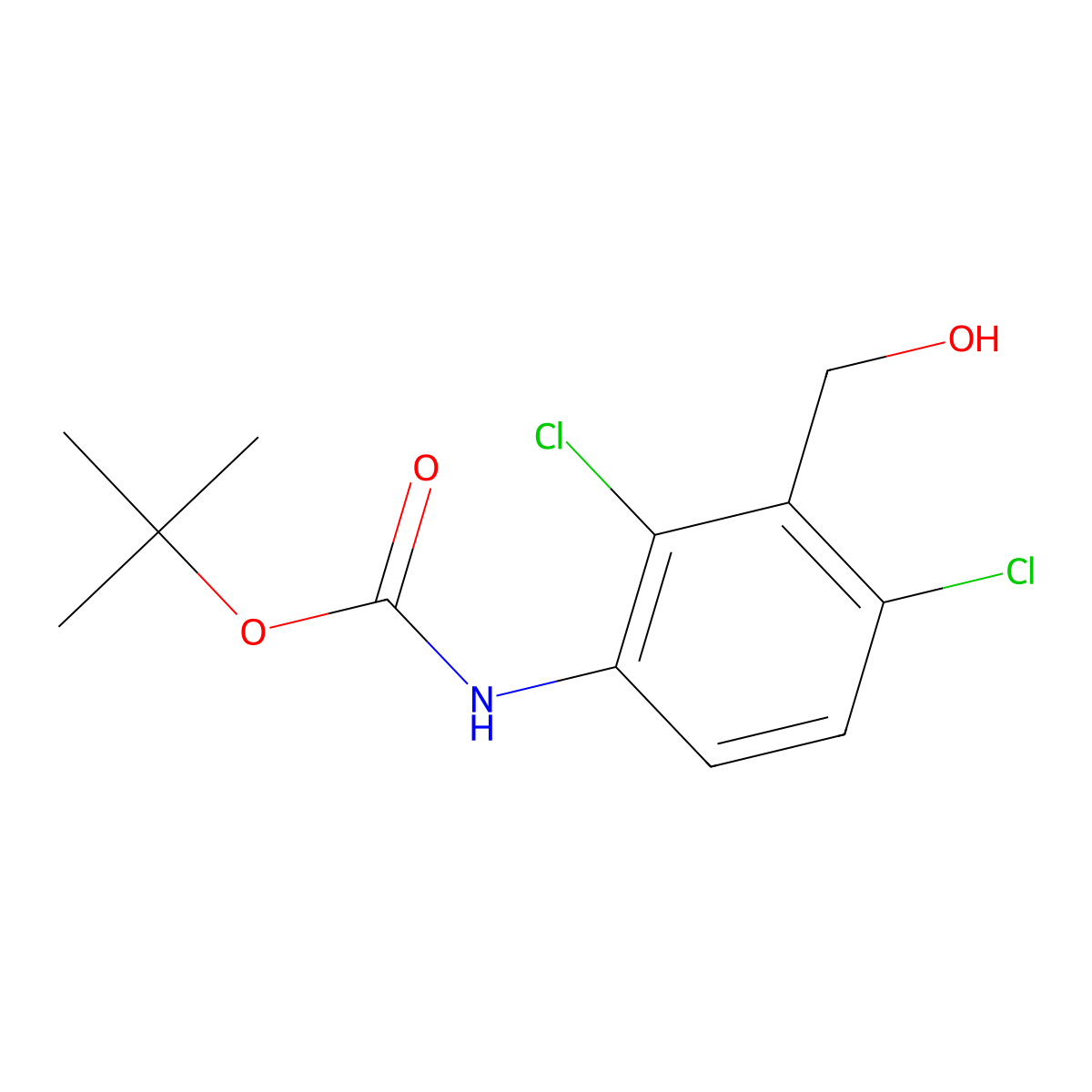 tert-butyl N-[2,4-dichloro-3-(hydroxymethyl)phenyl]carbamate molecular structure, CAS 2757955-52-3