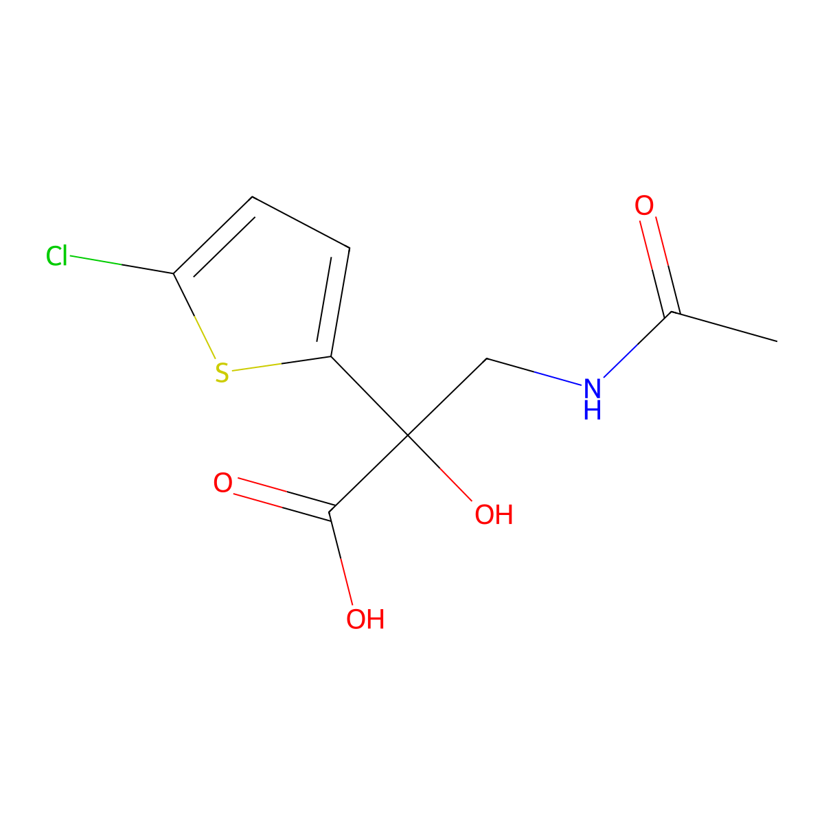 2-(5-Chlorothiophen-2-yl)-3-acetamido-2-hydroxypropanoic acid molecular structure, CAS 2757955-59-0