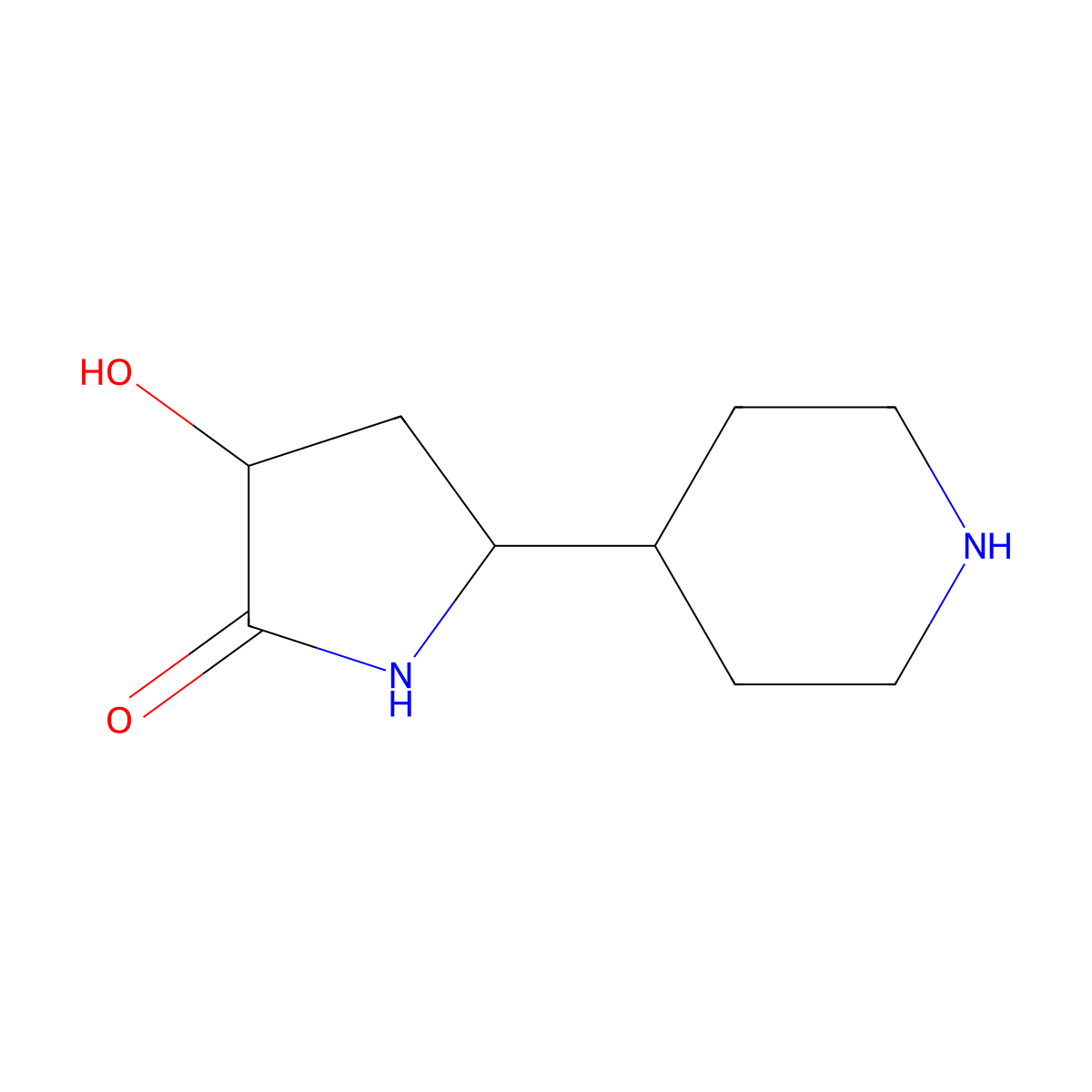 3-Hydroxy-5-(piperidin-4-yl)pyrrolidin-2-one molecular structure, CAS 2757955-62-5