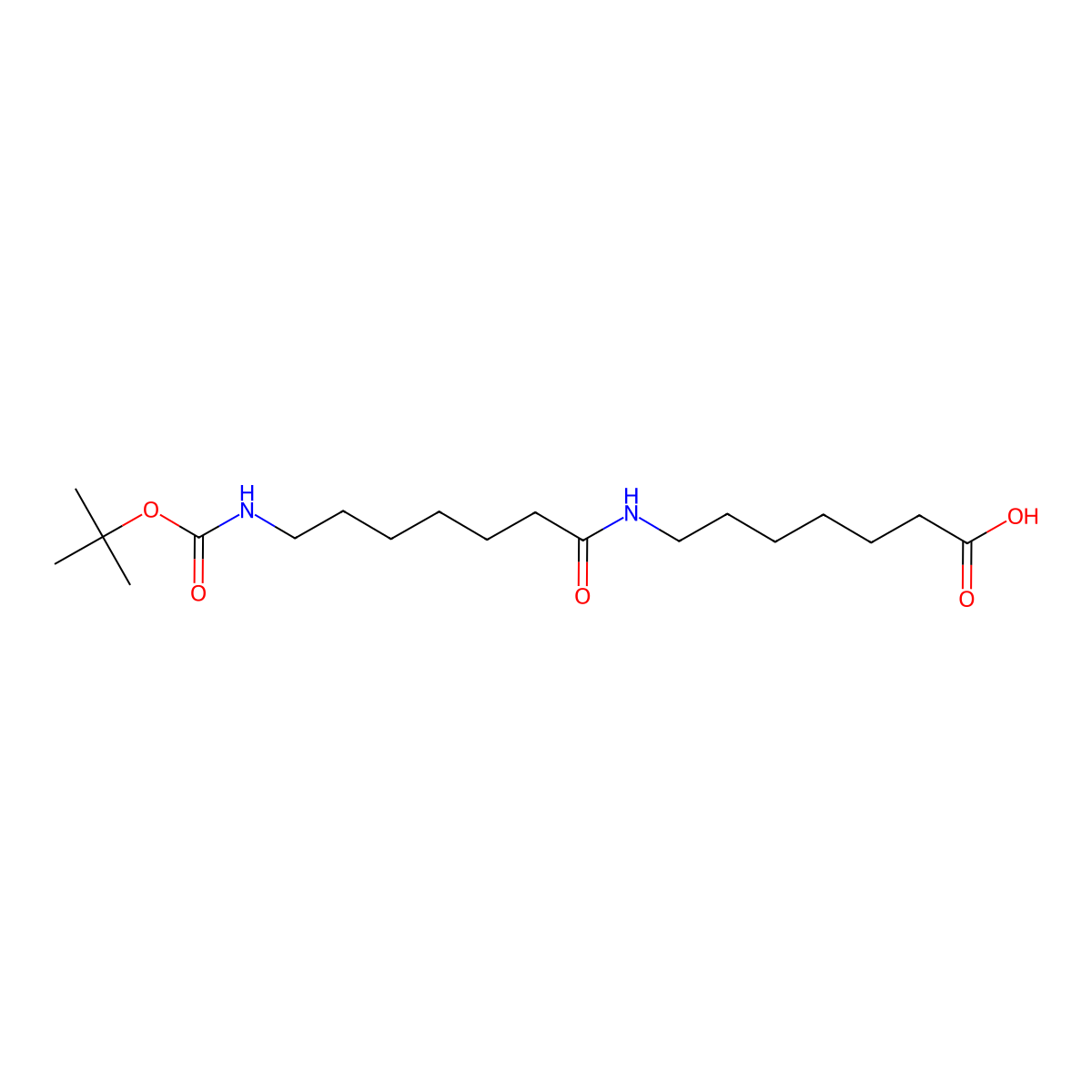 7-(7-{[(Tert-butoxy)carbonyl]amino}heptanamido)heptanoic acid molecular structure, CAS 2757955-71-6