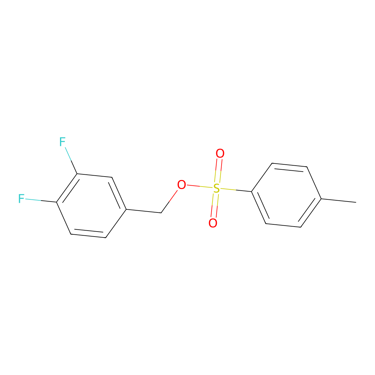 (3,4-Difluorophenyl)methyl 4-methylbenzene-1-sulfonate molecular structure, CAS 2757955-76-1
