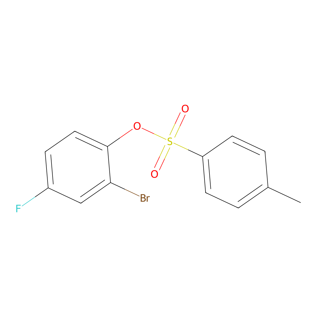 2-Bromo-4-fluorophenyl 4-methylbenzene-1-sulfonate molecular structure, CAS 2757955-84-1