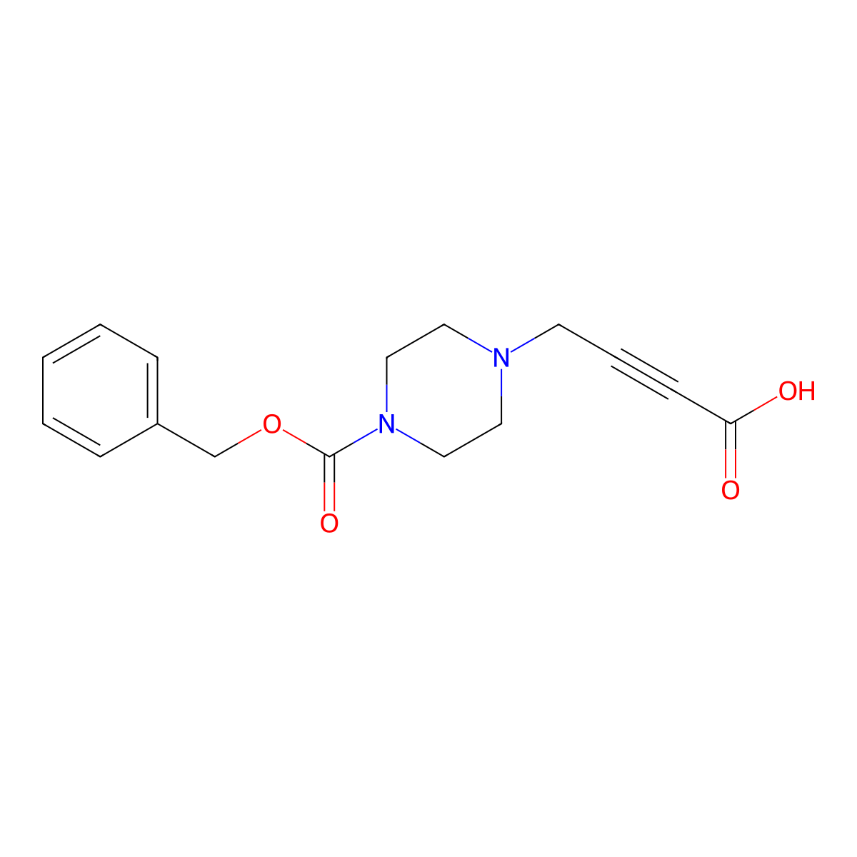 4-{4-[(Benzyloxy)carbonyl]piperazin-1-yl}but-2-ynoic acid molecular structure, CAS 2757955-88-5