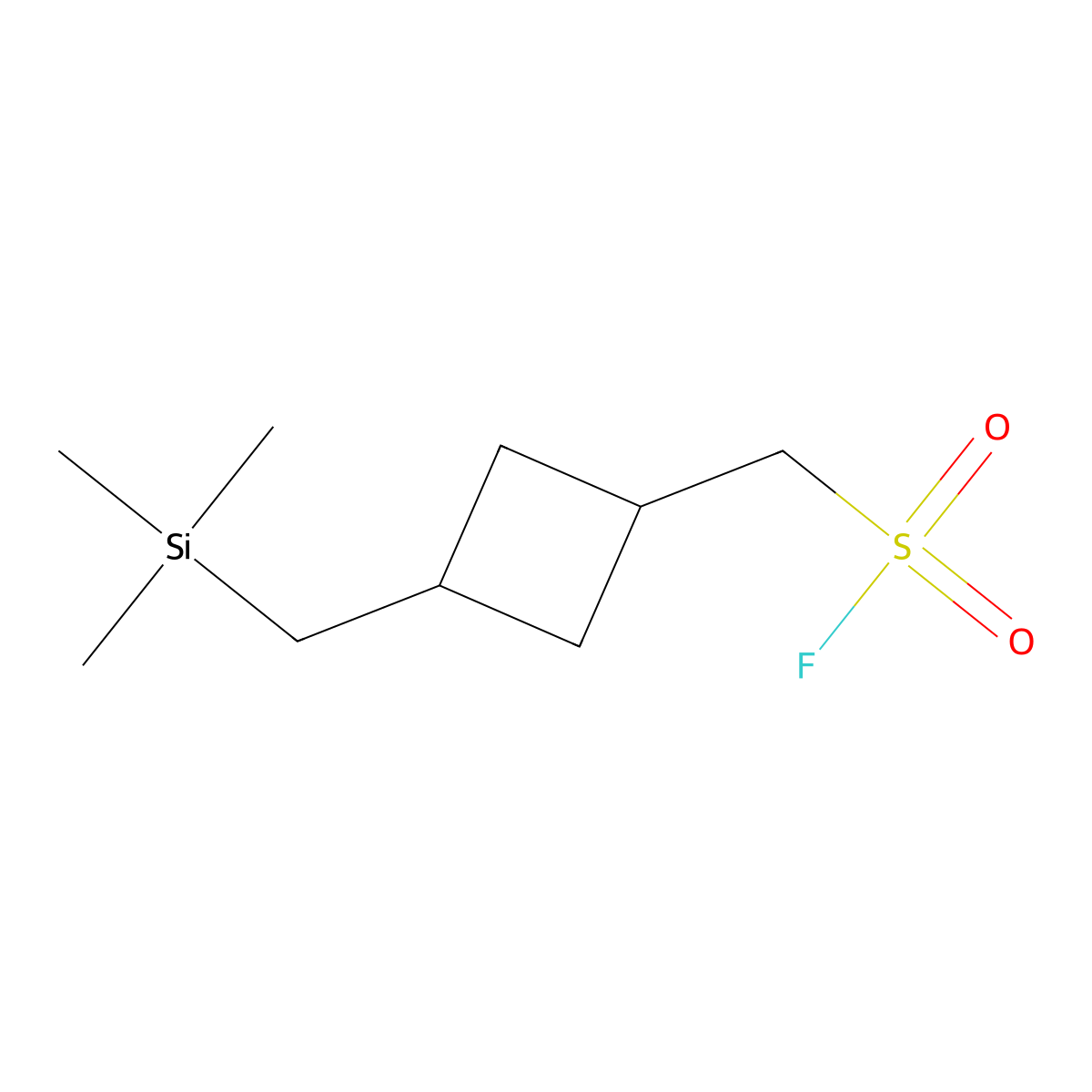 {3-[(Trimethylsilyl)methyl]cyclobutyl}methanesulfonyl fluoride molecular structure, CAS 2757955-92-1