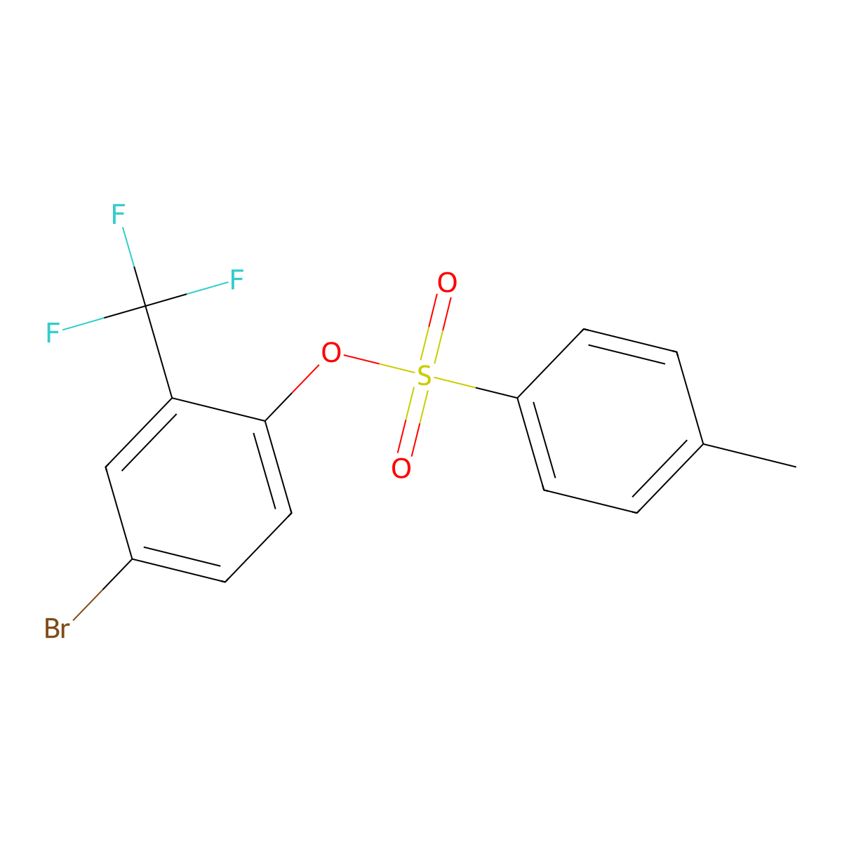 4-Bromo-2-(trifluoromethyl)phenyl 4-methylbenzene-1-sulfonate molecular structure, CAS 2757955-96-5
