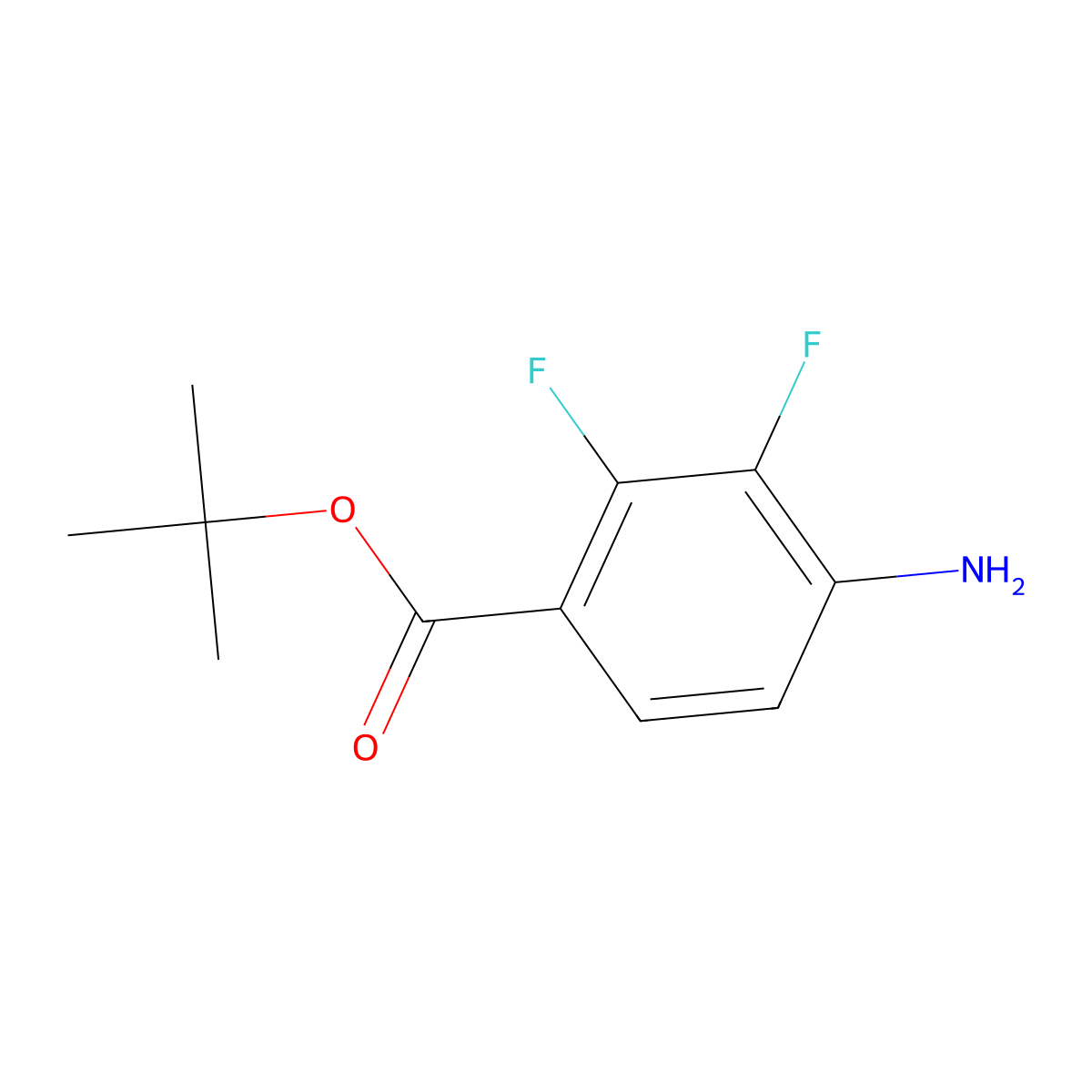 Tert-butyl 4-amino-2,3-difluorobenzoate molecular structure, CAS 2757956-05-9