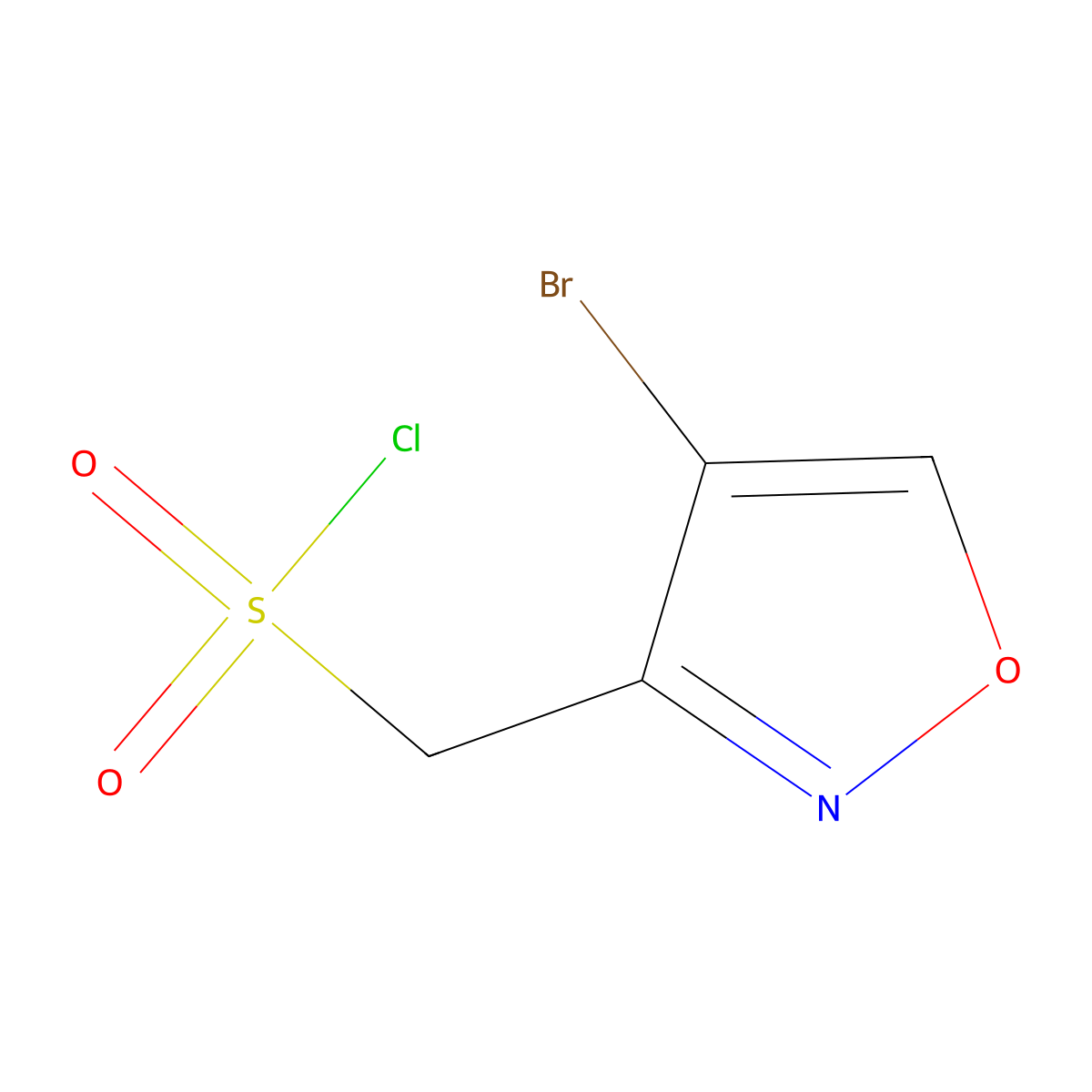 (4-Bromo-1,2-oxazol-3-yl)methanesulfonyl chloride molecular structure, CAS 2757956-07-1