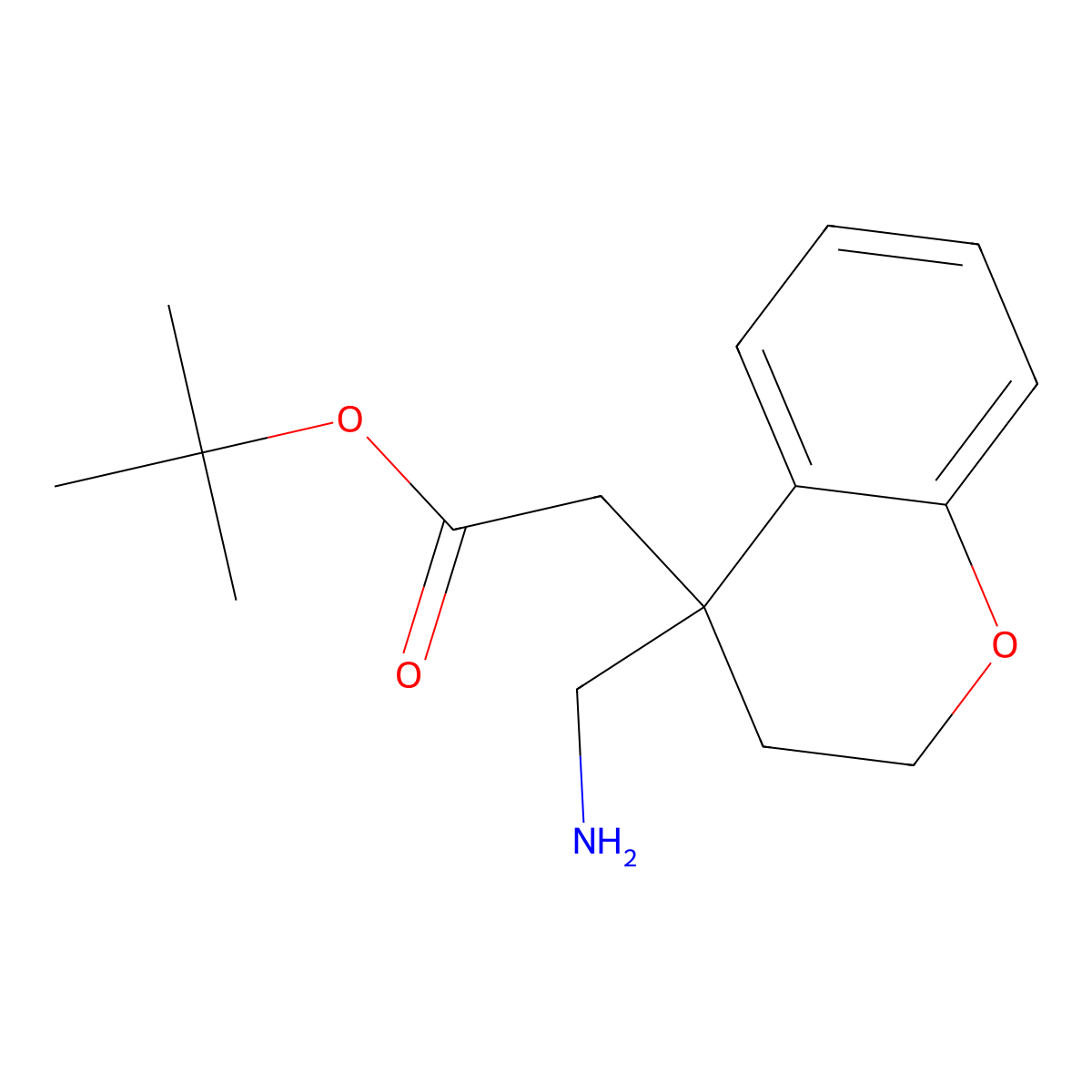 tert-butyl 2-[4-(aminomethyl)-3,4-dihydro-2H-1-benzopyran-4-yl]acetate molecular structure, CAS 2757956-13-9