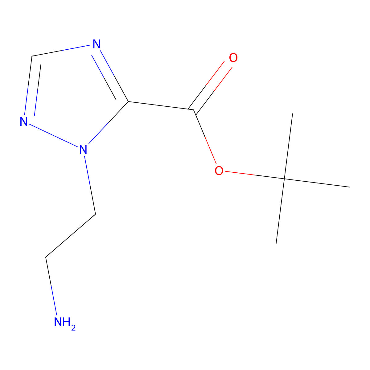 tert-butyl 1-(2-aminoethyl)-1H-1,2,4-triazole-5-carboxylate molecular structure, CAS 2757956-16-2