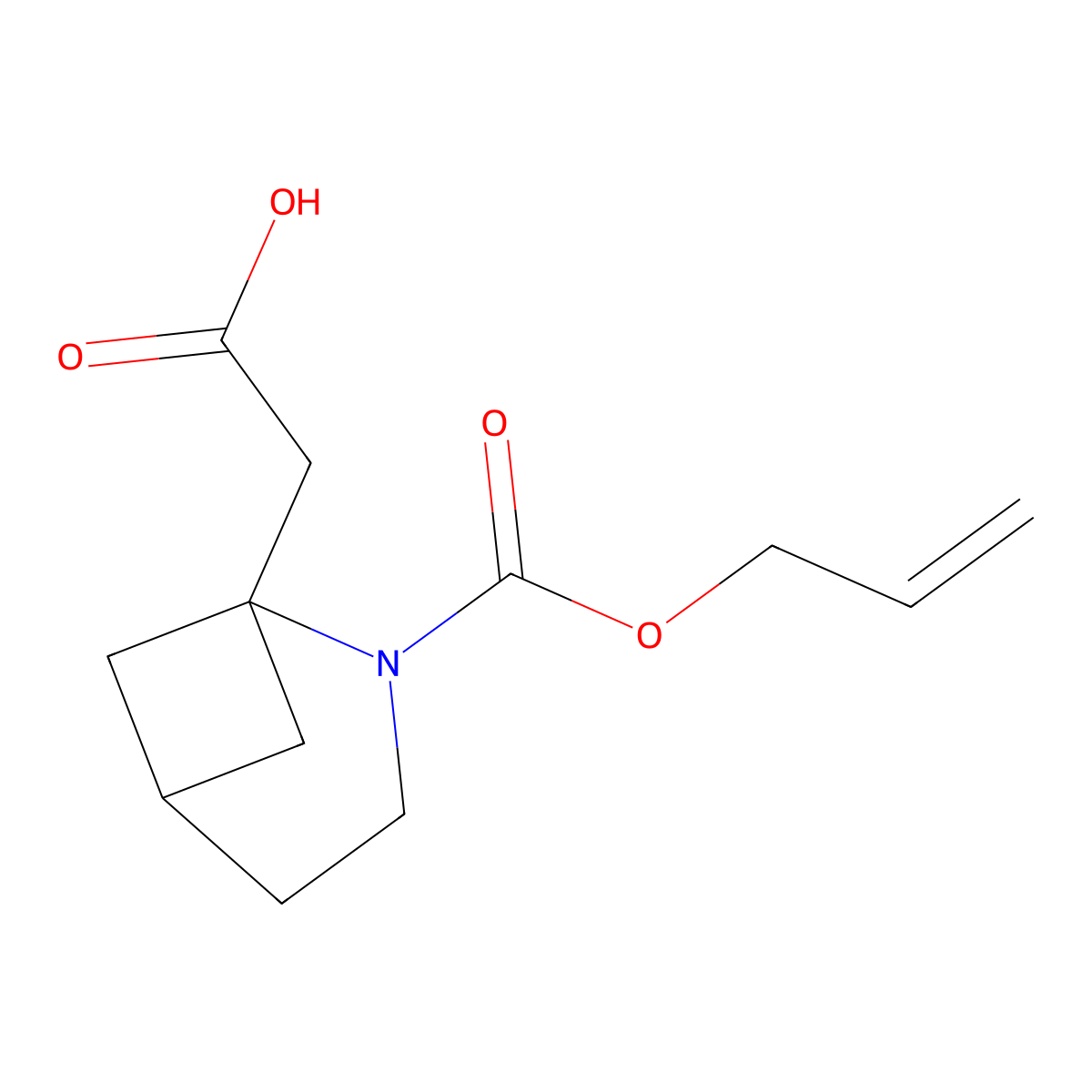 2-{2-[(Prop-2-en-1-yloxy)carbonyl]-2-azabicyclo[3.1.1]heptan-1-yl}acetic acid molecular structure, CAS 2757956-18-4