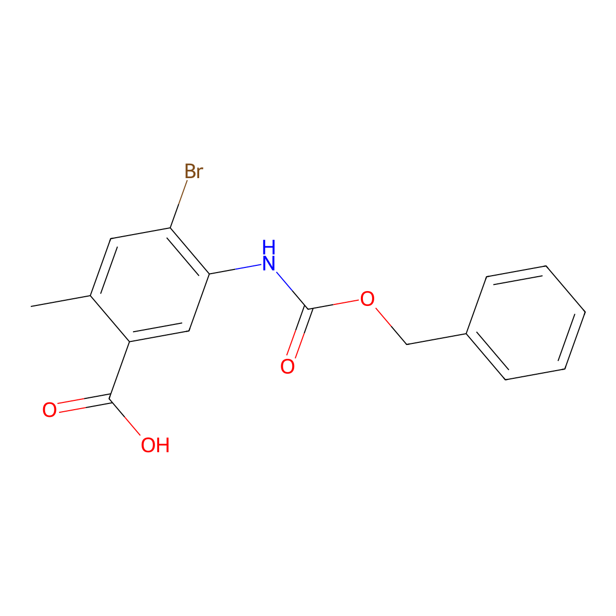 5-{[(Benzyloxy)carbonyl]amino}-4-bromo-2-methylbenzoic acid molecular structure, CAS 2757956-21-9