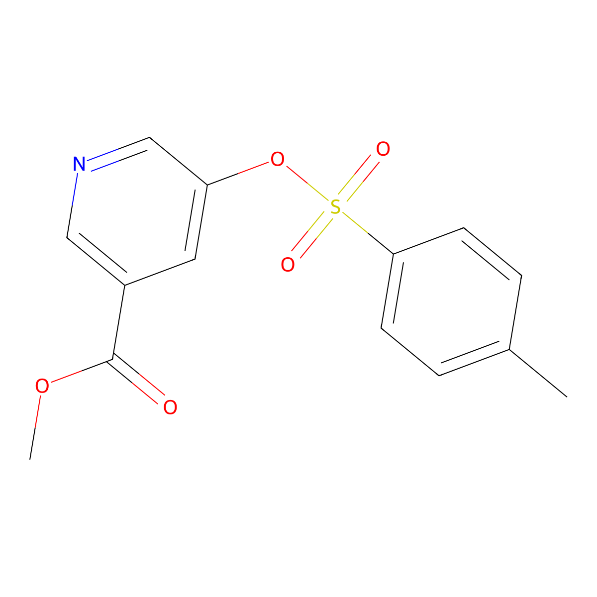 Methyl 5-[(4-methylbenzenesulfonyl)oxy]pyridine-3-carboxylate molecular structure, CAS 2757956-28-6