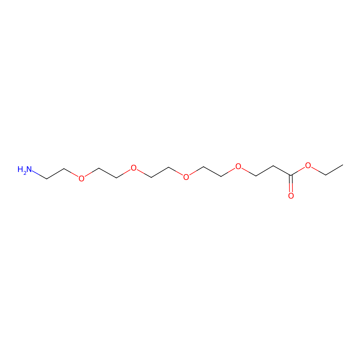 Ethyl 1-amino-3,6,9,12-tetraoxapentadecan-15-oate molecular structure, CAS 2757956-38-8