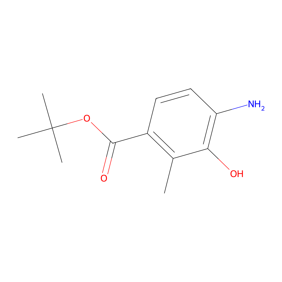 Tert-butyl 4-amino-3-hydroxy-2-methylbenzoate molecular structure, CAS 2757956-44-6