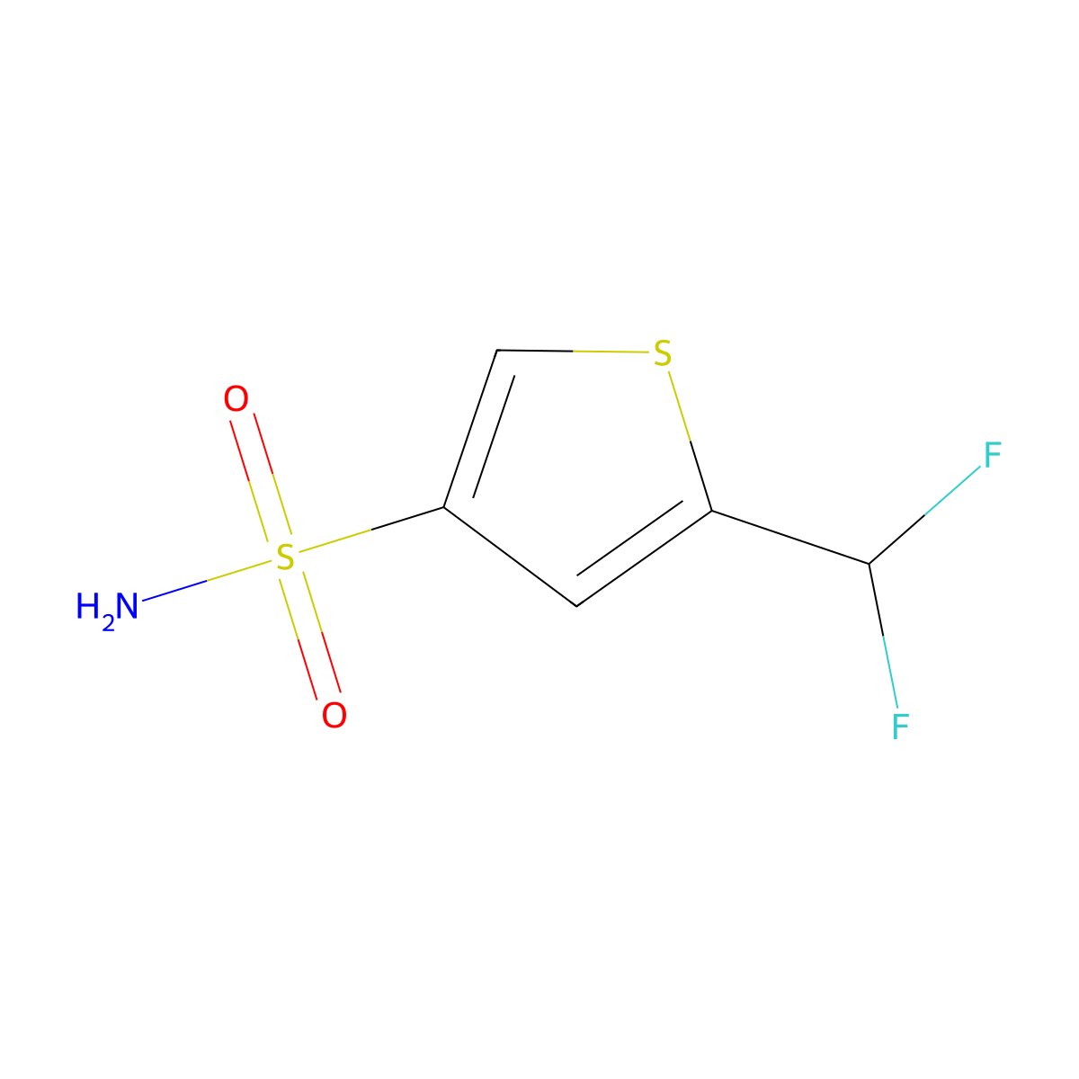 5-(Difluoromethyl)thiophene-3-sulfonamide molecular structure, CAS 2757956-47-9