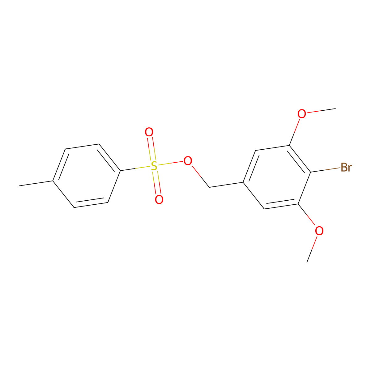 (4-Bromo-3,5-dimethoxyphenyl)methyl 4-methylbenzene-1-sulfonate molecular structure, CAS 2757956-51-5
