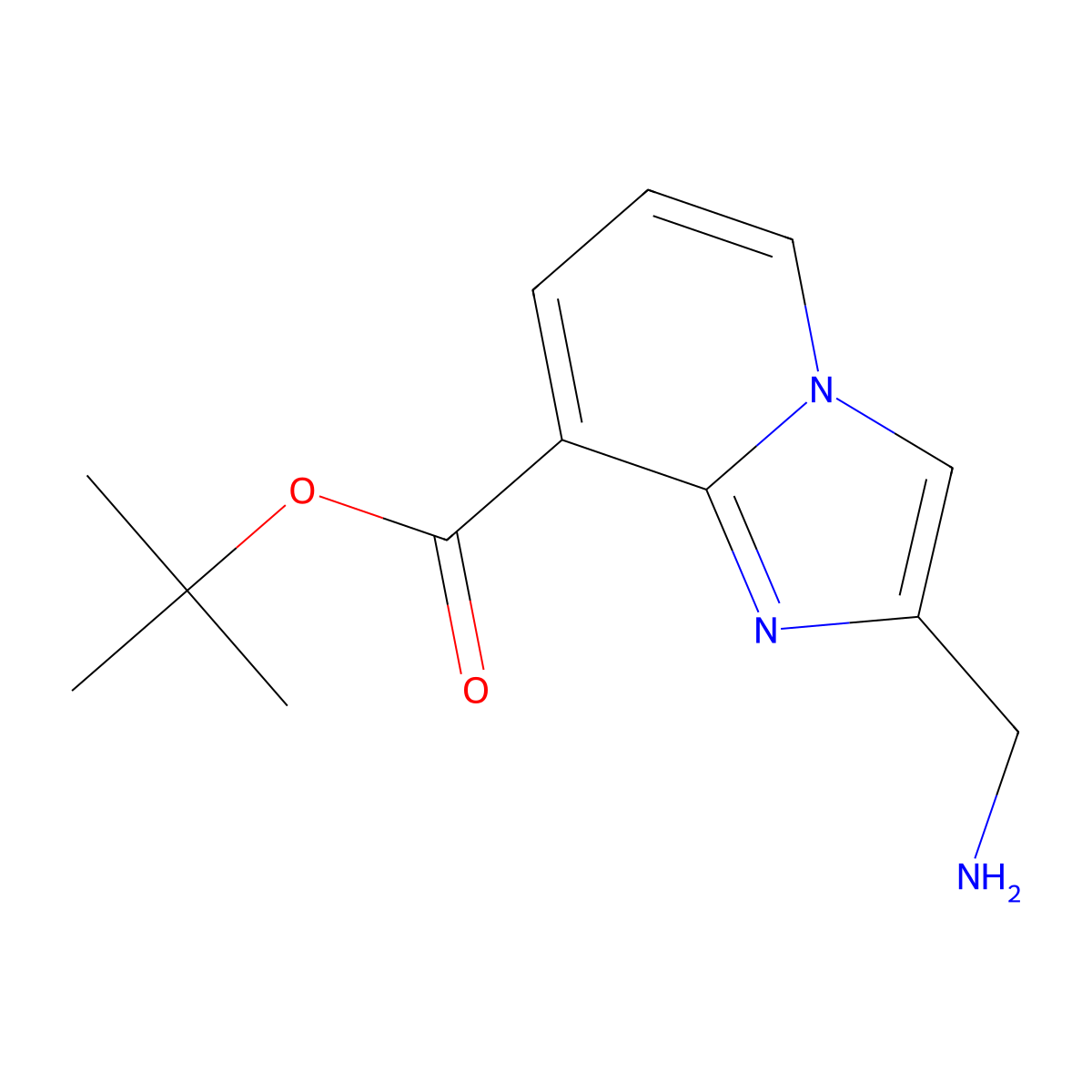 Tert-butyl 2-(aminomethyl)imidazo[1,2-a]pyridine-8-carboxylate molecular structure, CAS 2757956-56-0