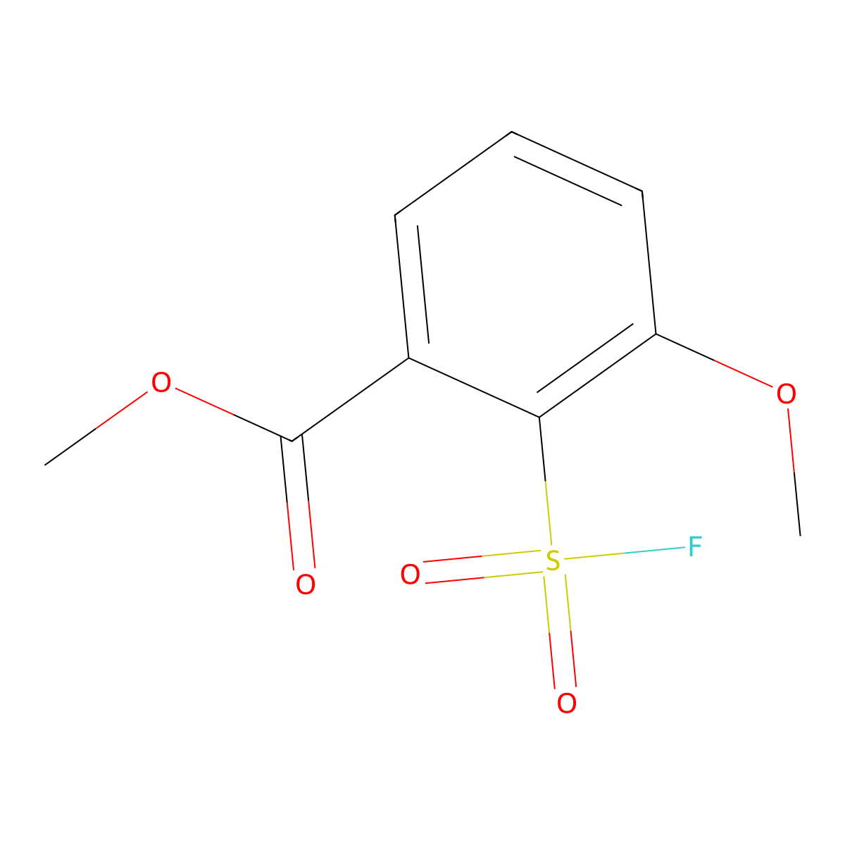 Methyl 2-(fluorosulfonyl)-3-methoxybenzoate molecular structure, CAS 2757956-60-6