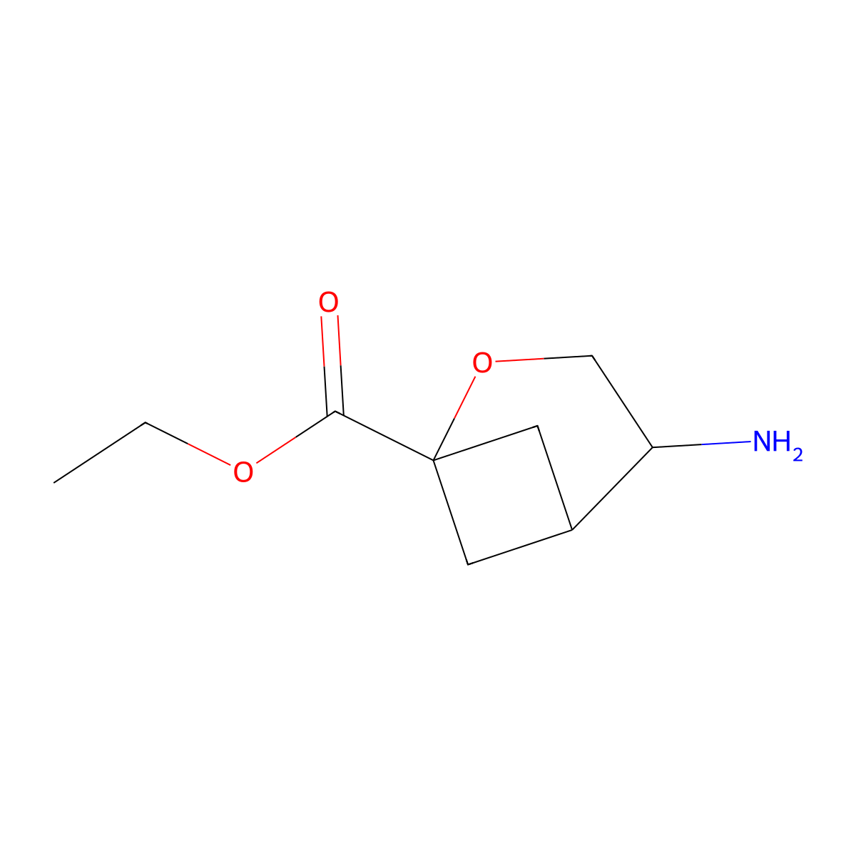 Ethyl 4-amino-2-oxabicyclo[3.1.1]heptane-1-carboxylate molecular structure, CAS 2757958-15-7