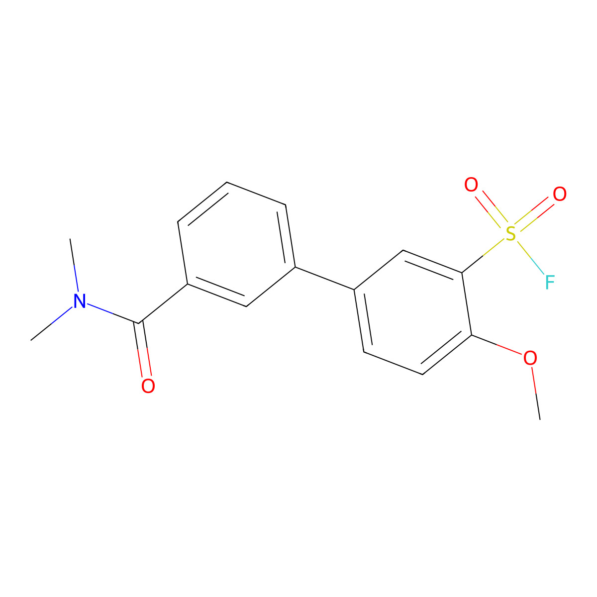 3'-(Dimethylcarbamoyl)-4-methoxy-[1,1'-biphenyl]-3-sulfonyl fluoride molecular structure, CAS 2757958-17-9