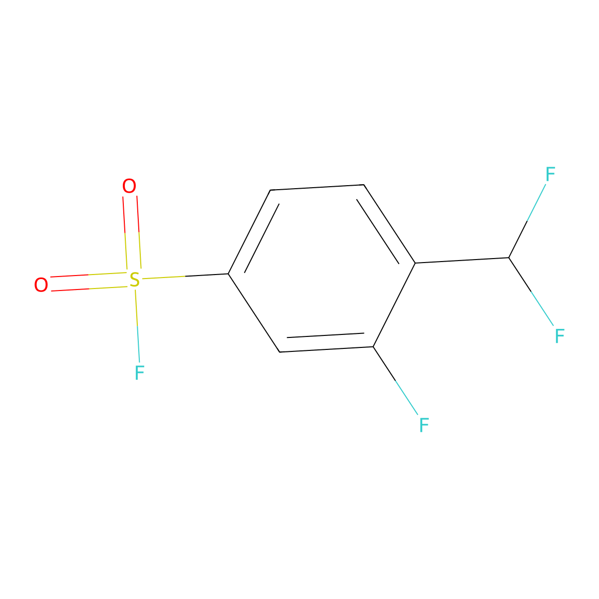 4-(Difluoromethyl)-3-fluorobenzene-1-sulfonyl fluoride molecular structure, CAS 2757958-22-6