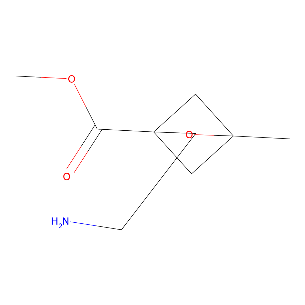 Methyl 3-(aminomethyl)-1-methyl-2-oxabicyclo[2.1.1]hexane-4-carboxylate molecular structure, CAS 2757958-25-9