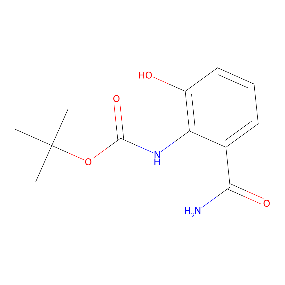 tert-butyl N-(2-carbamoyl-6-hydroxyphenyl)carbamate molecular structure, CAS 2757958-29-3