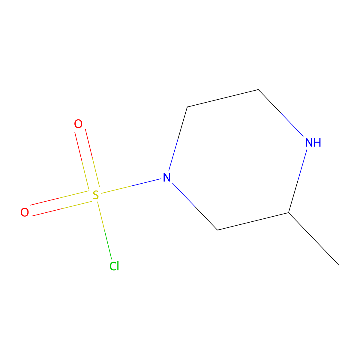 3-Methylpiperazine-1-sulfonyl chloride molecular structure, CAS 2757958-34-0