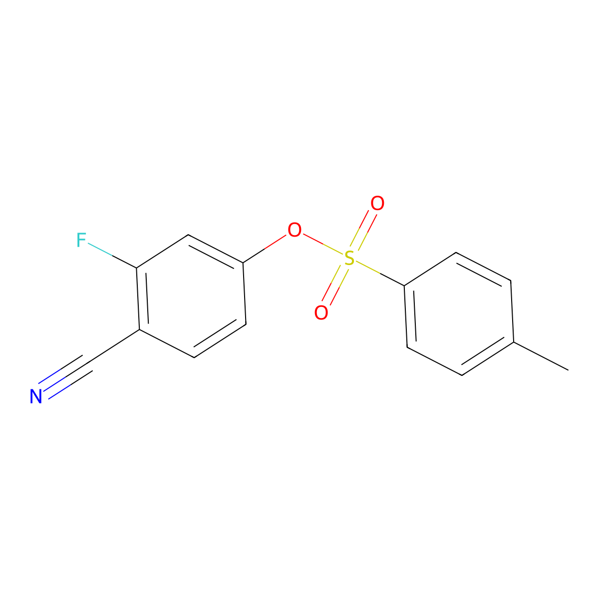 4-Cyano-3-fluorophenyl 4-methylbenzene-1-sulfonate molecular structure, CAS 2757958-40-8