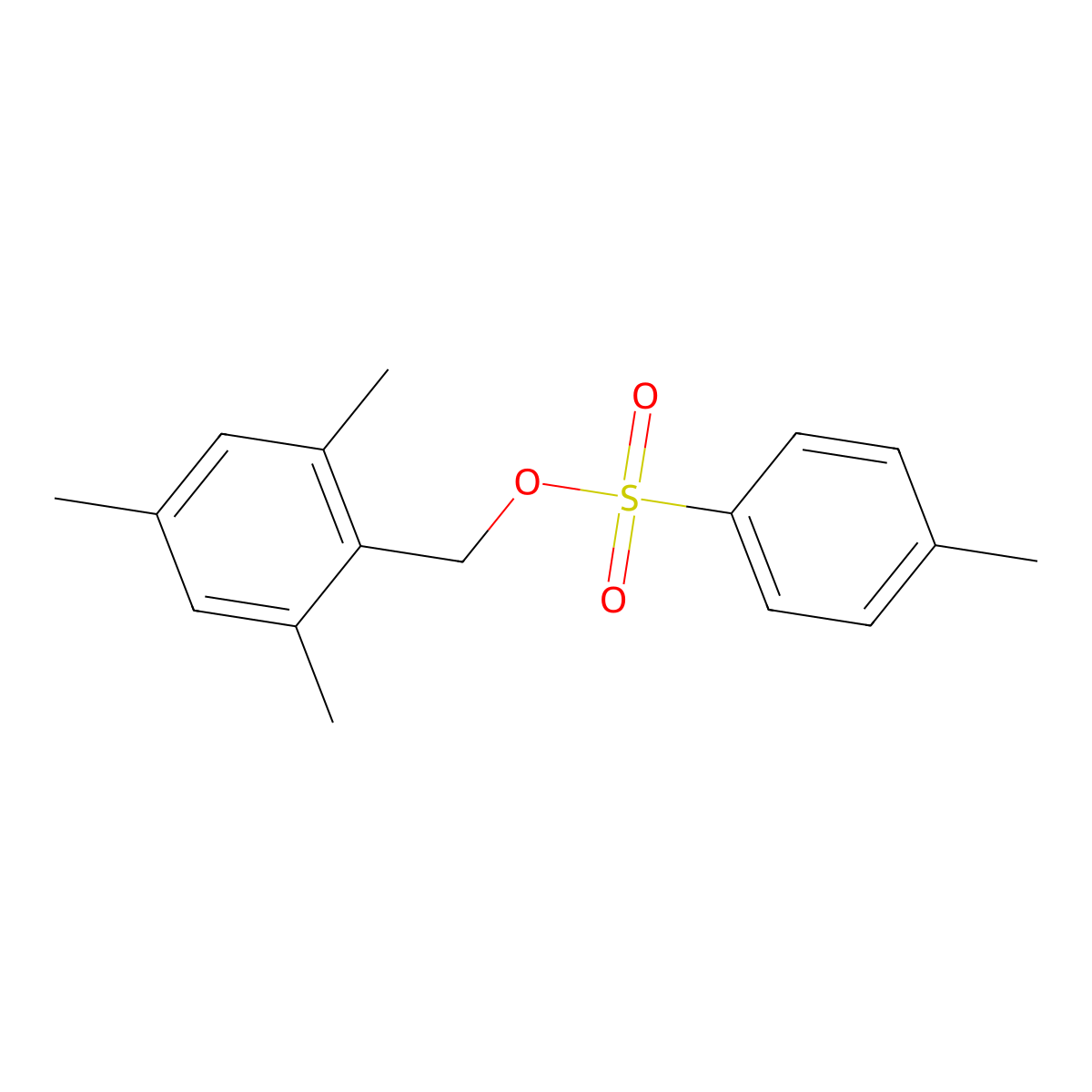 (2,4,6-Trimethylphenyl)methyl 4-methylbenzene-1-sulfonate molecular structure, CAS 2757958-44-2